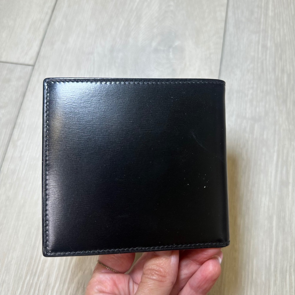 New in box Gucci mens authentic black leather bifold wallet luxury designer slim - Picture 7 of 9